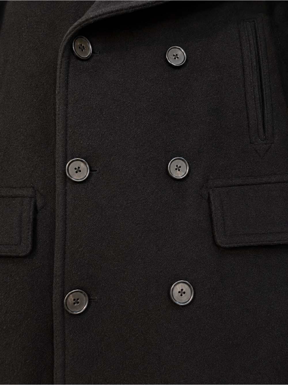 NWT Quince Wool Cashmere Peacoat Black XL Double Breasted Winter Coat Men - Picture 4 of 8